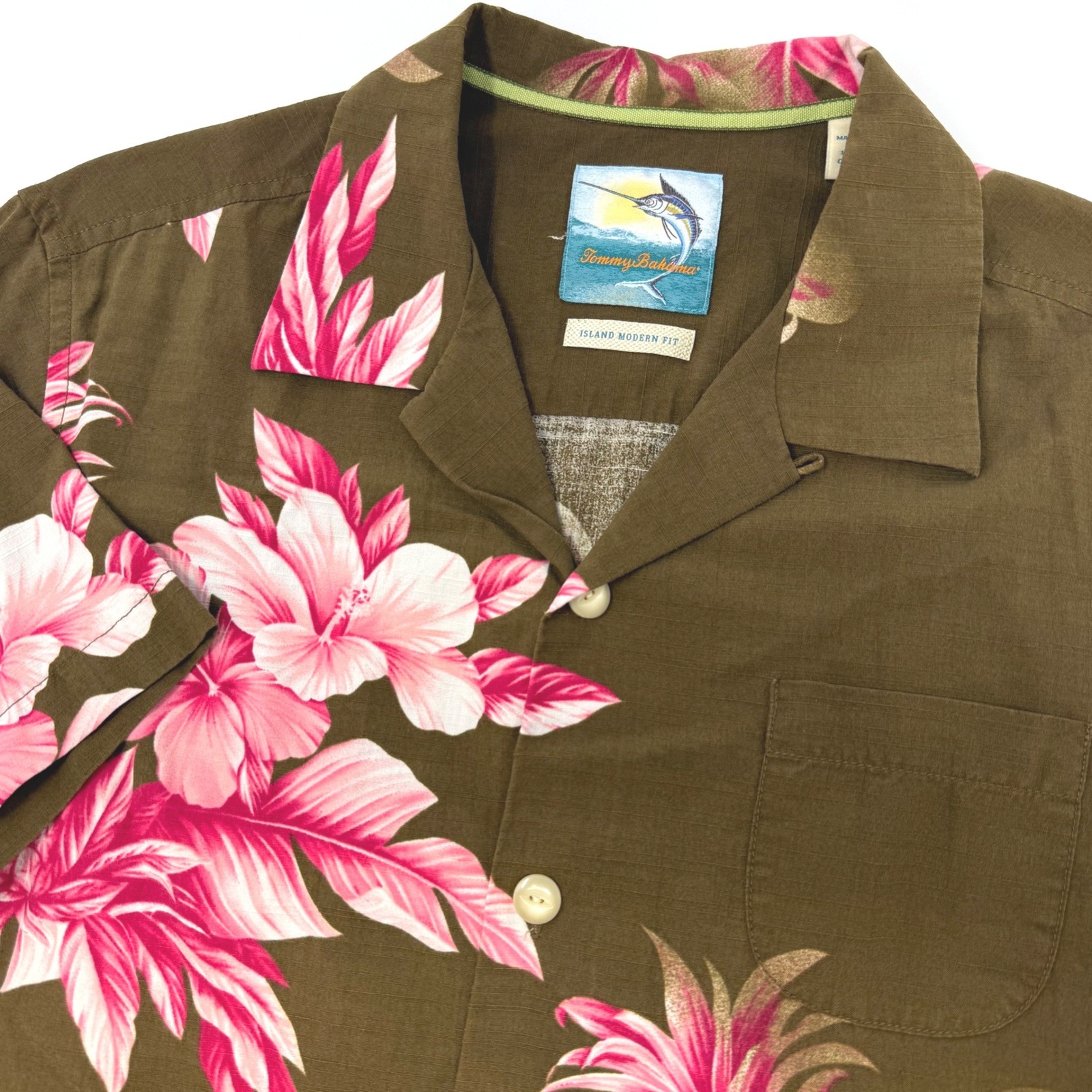 Tommy Bahama Mens Small Pineapple Silk Cotton Island Modern Fit Shirt